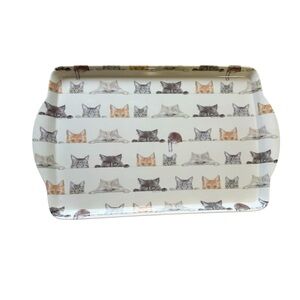 Vintage Peeping Felines Collection Cat Melamine Serving Tray Decor 14"